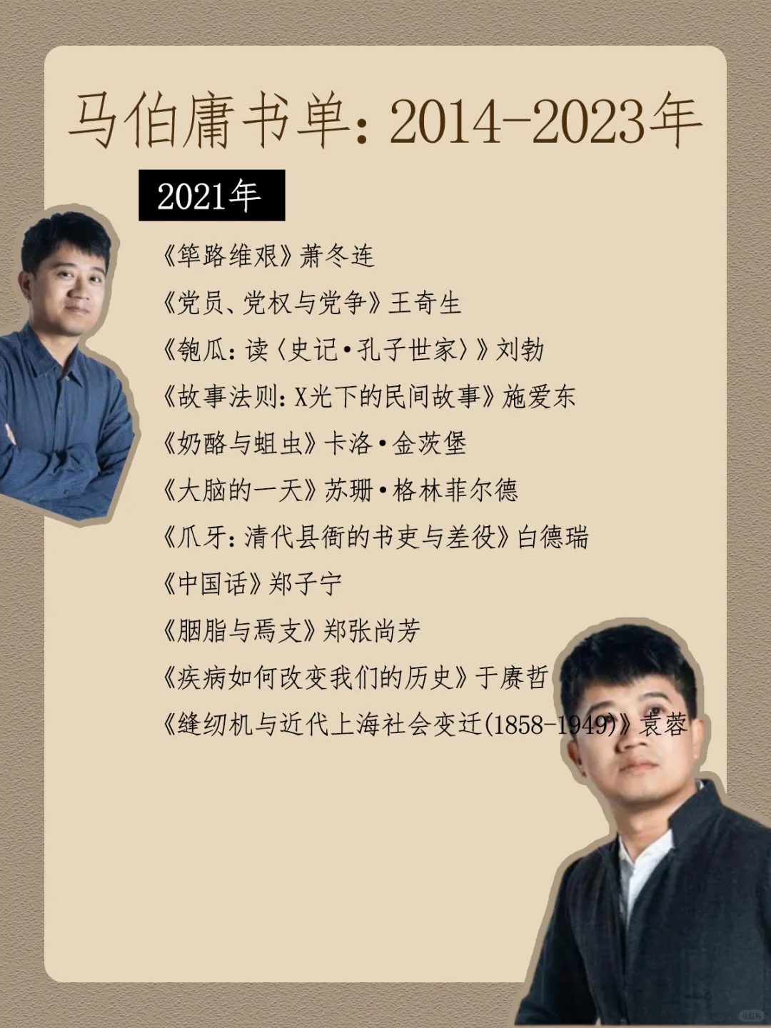 马伯庸年度书单：2014-2023年