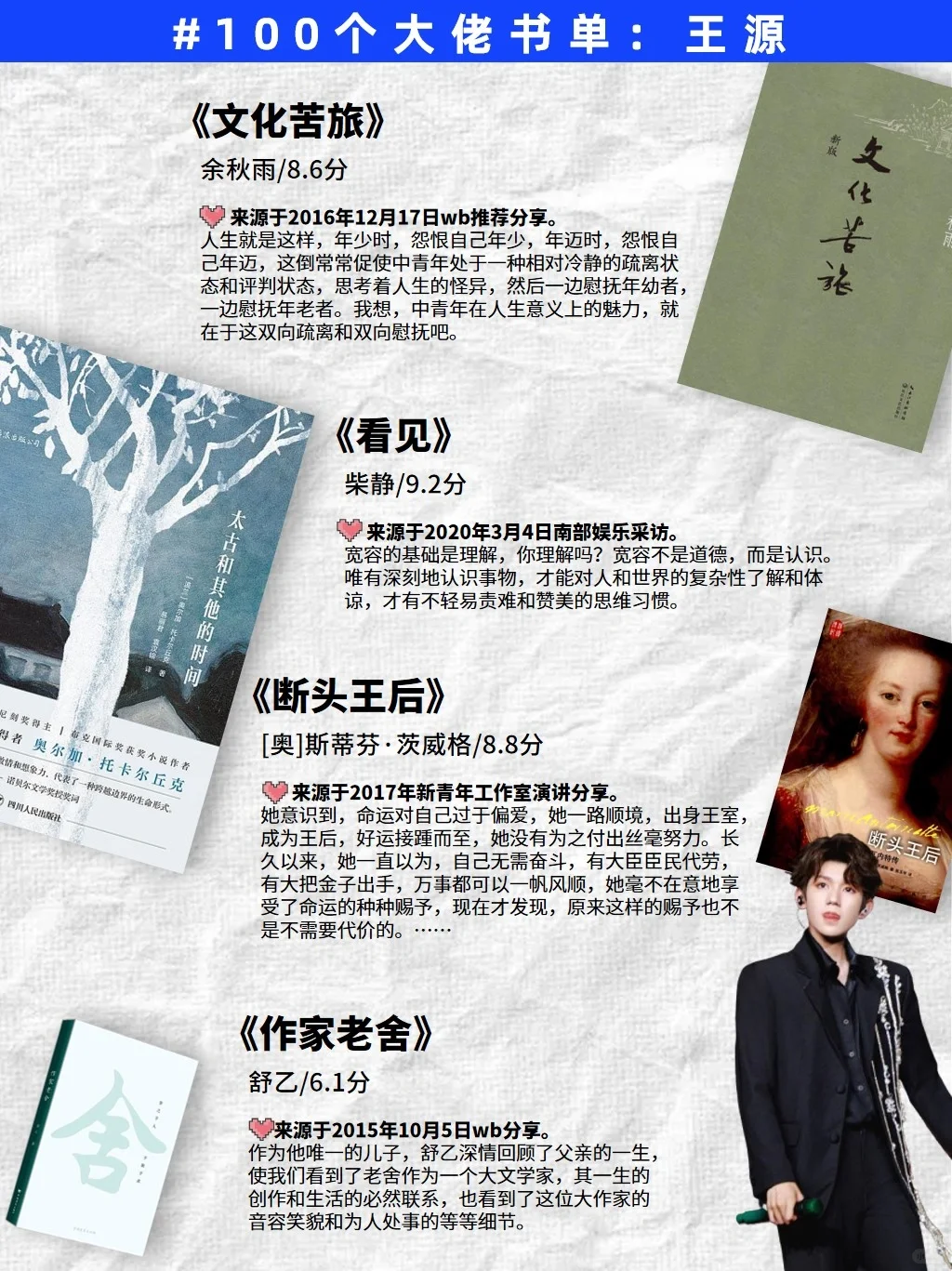 女生们请反复读王源推荐的76本书!!!