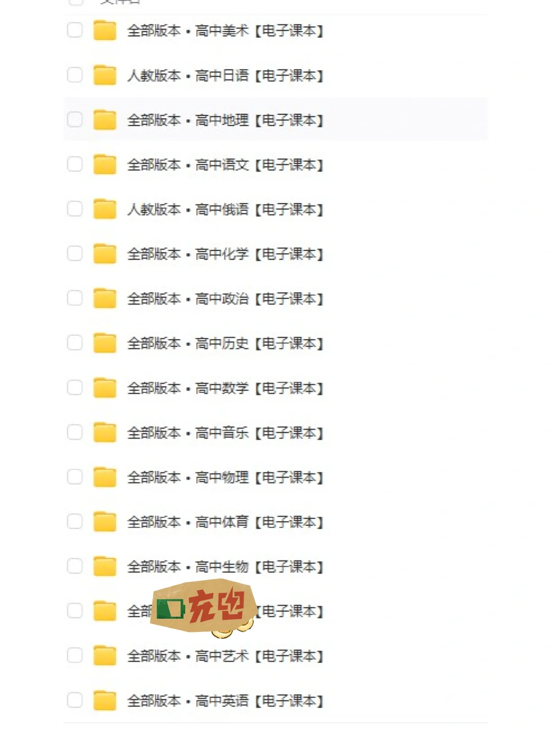 高中全科电子教材电子课本新版PDF