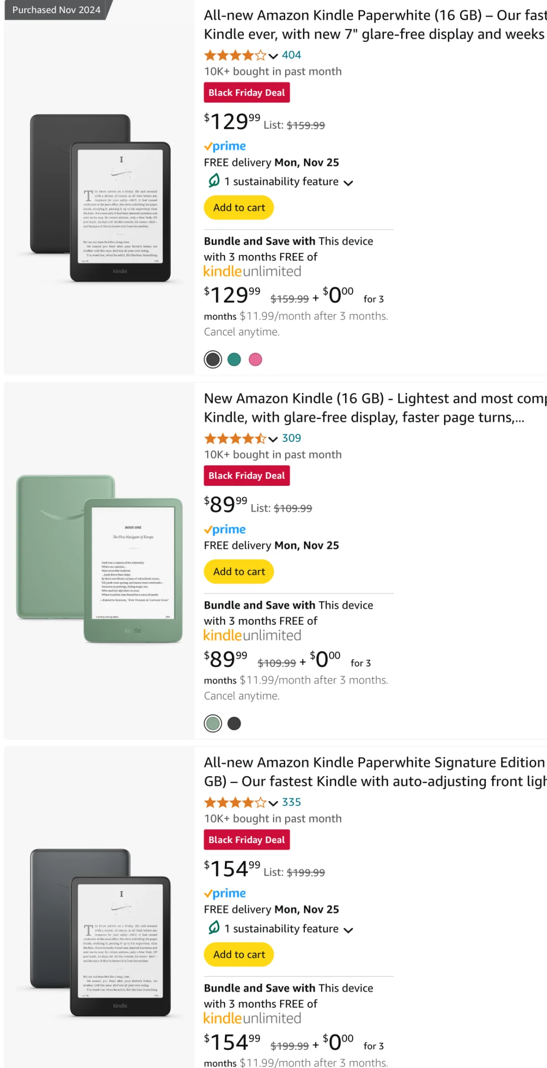 亚马逊黑五Kindle Paperwhite 6海淘攻略