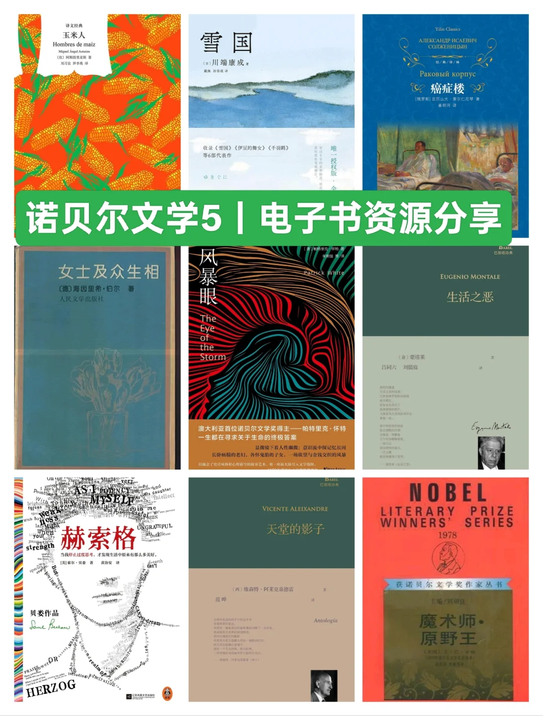 看这些就够了！诺贝尔文学｜电子书资源分享