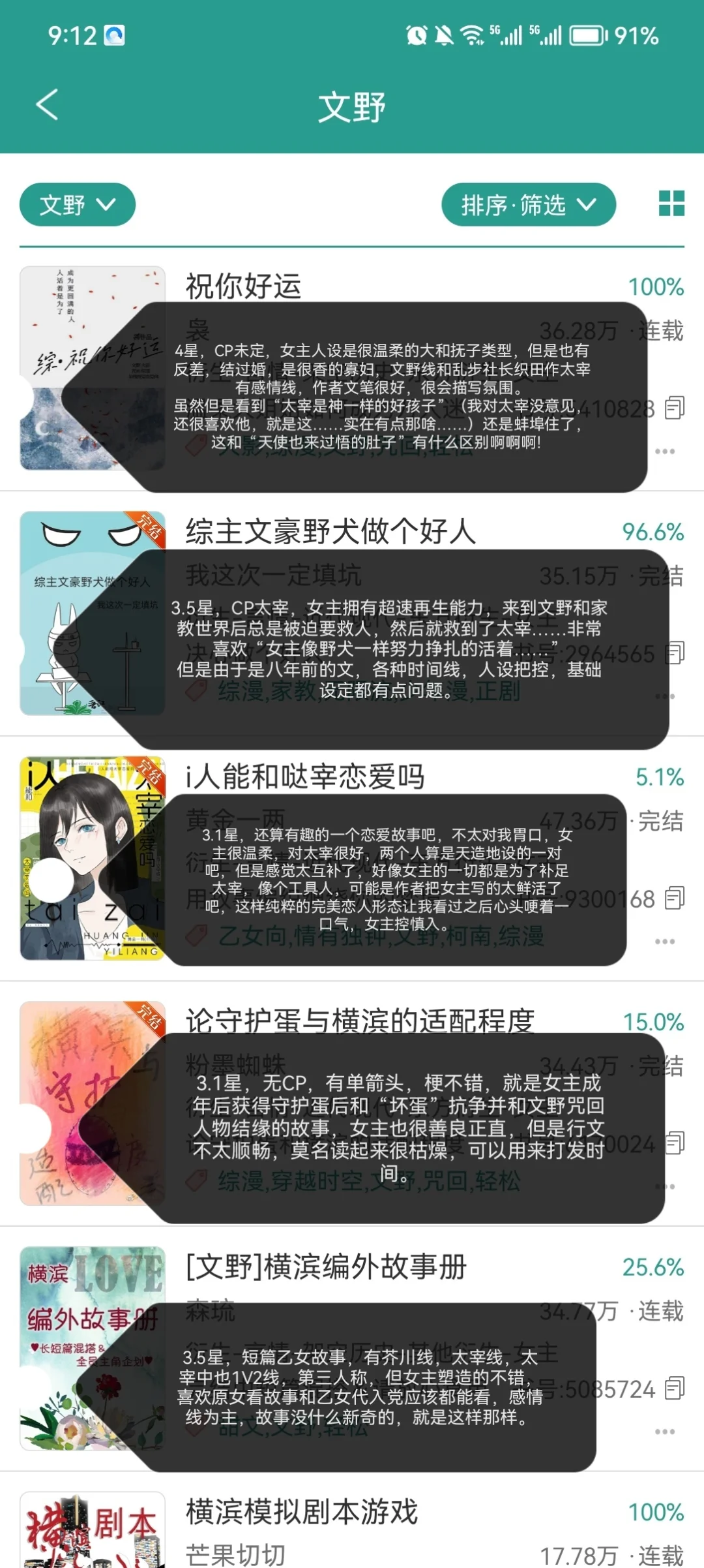 130本文野同人书单⑥，看看有没有你喜欢的