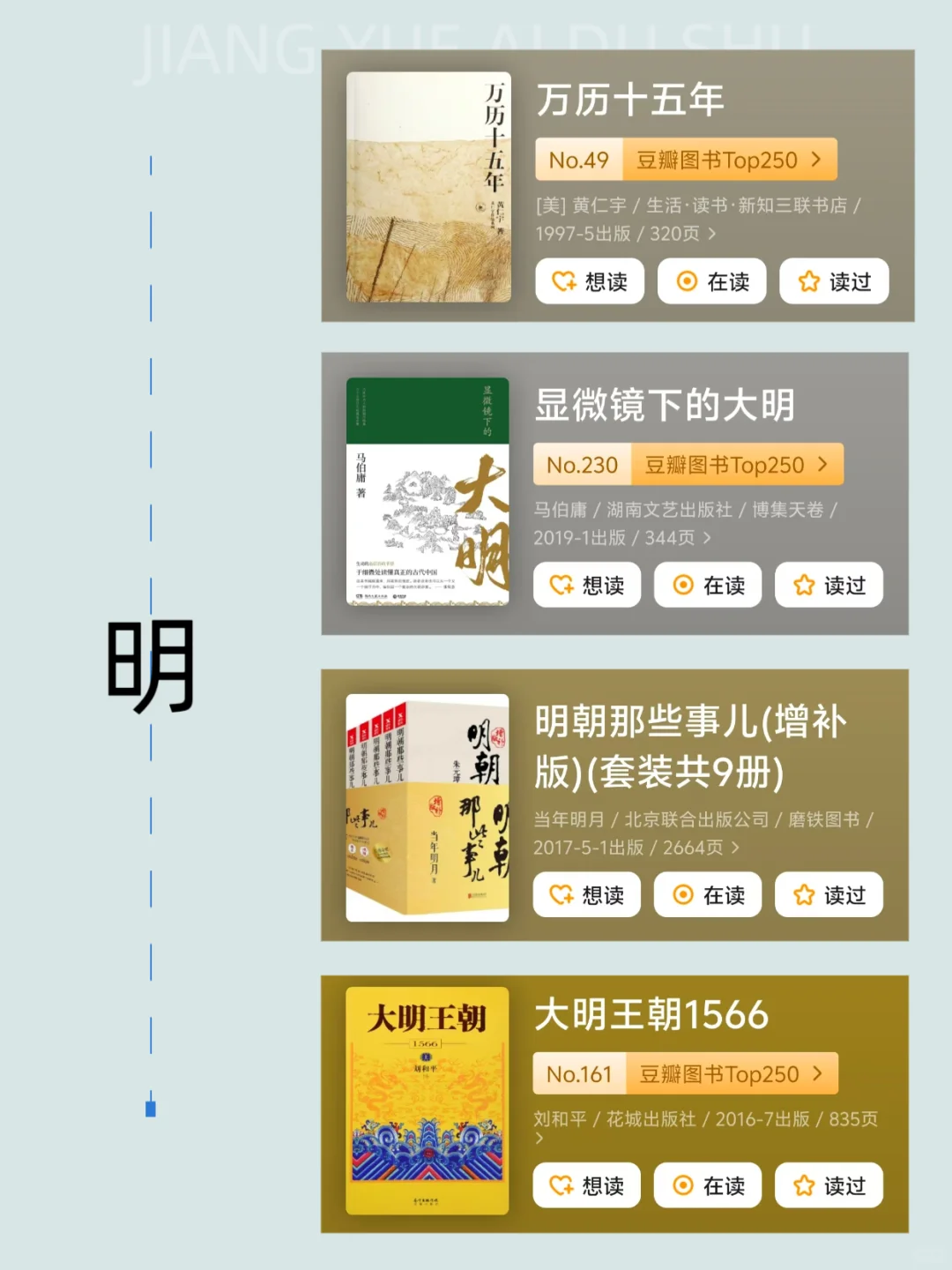 按时间顺序必看44本历史书｜小白书单