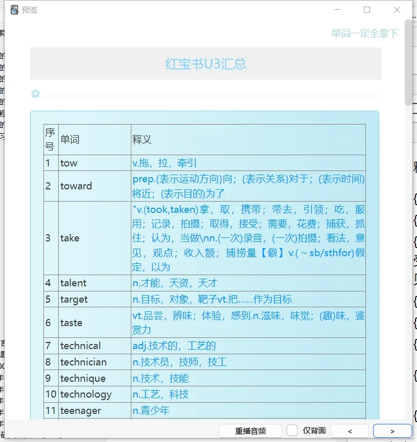 25红宝书带背|考研英语必考词U3浓缩版