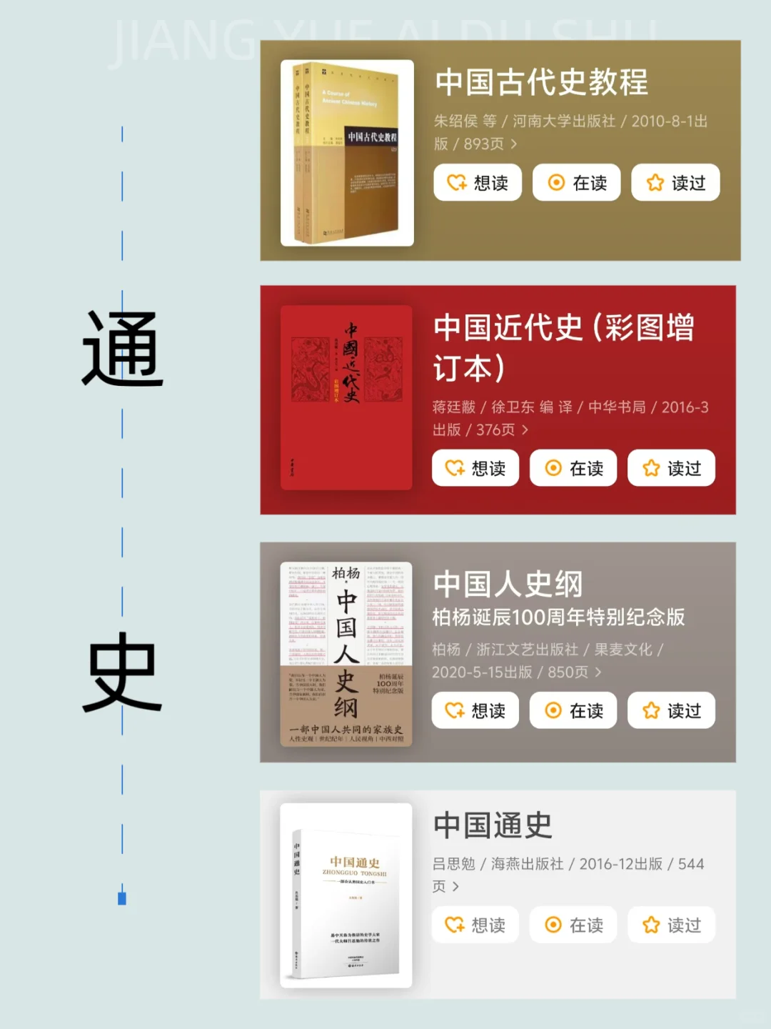 按时间顺序必看44本历史书｜小白书单