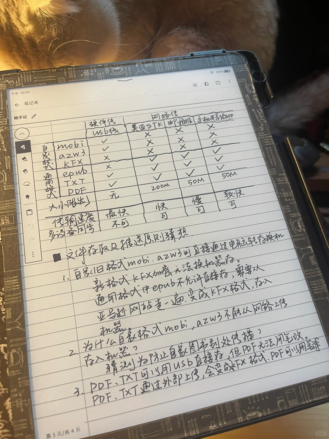 Kindle 文件格式与传输方式关系