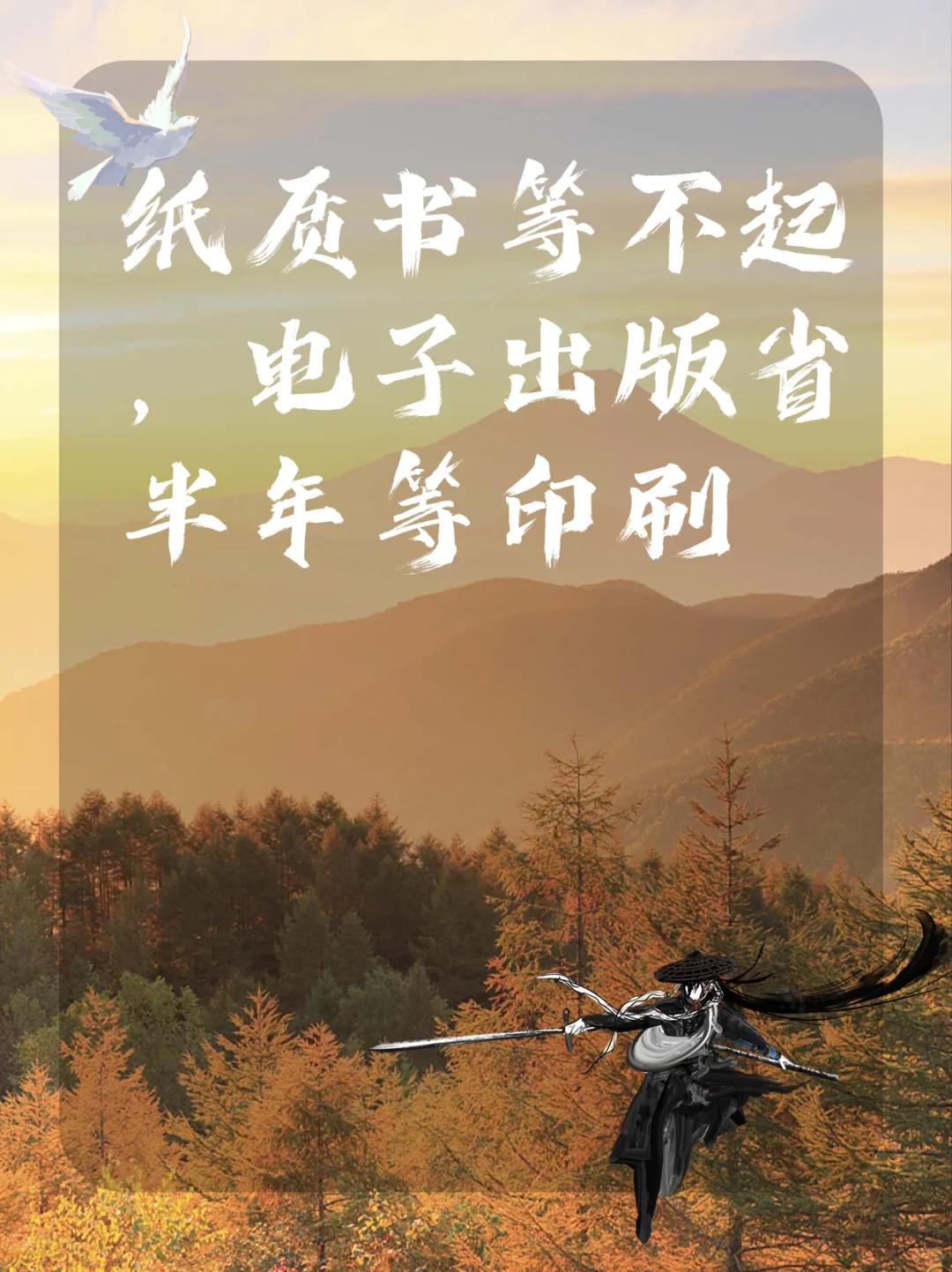 纸质书等不起，电子出版省半年等印刷