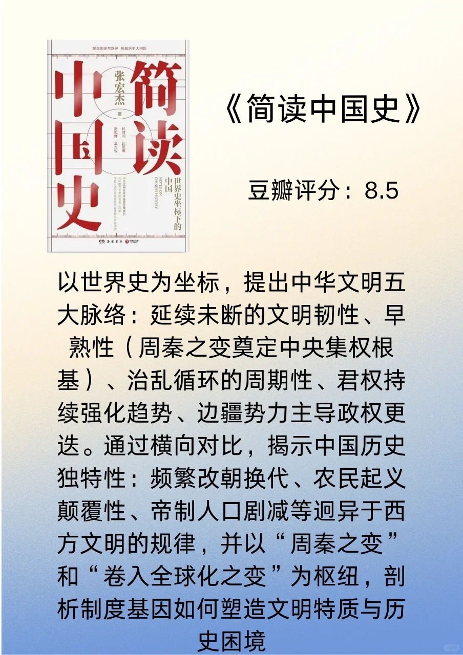 经典历史书单🔥让你看透人性，平和心态