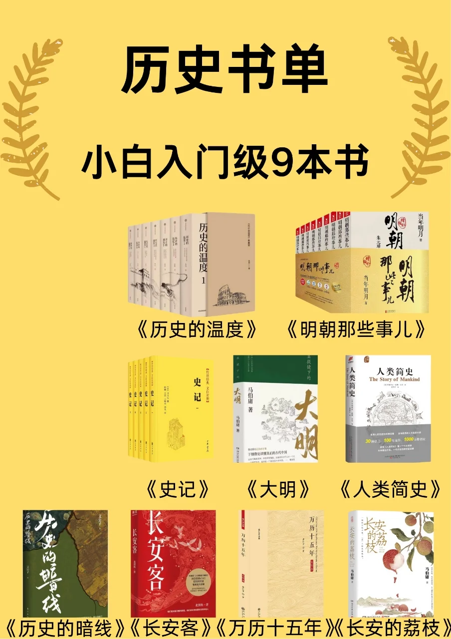 小白历史入门级书单🔥历史｜提升｜成长
