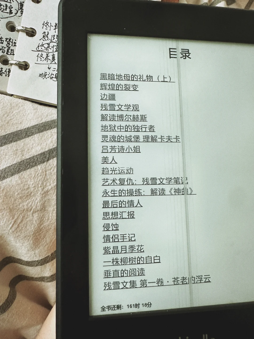 今年阅读目标：用两台kindle读完残雪作品