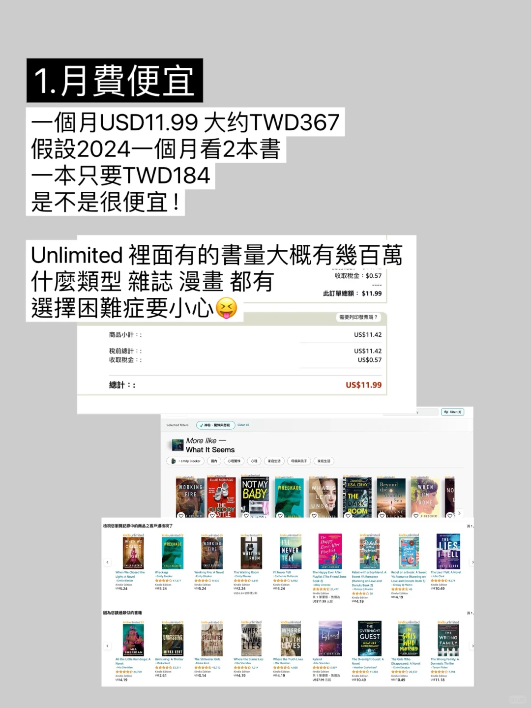 最成功的投資kindle unlimited,沒有之一！