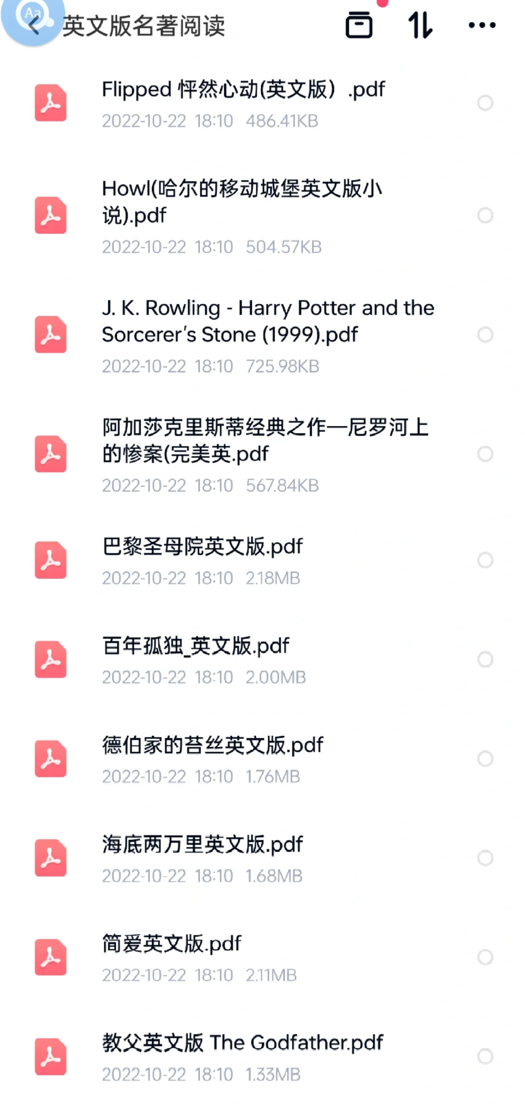 我看👀是谁还没有英文版名著