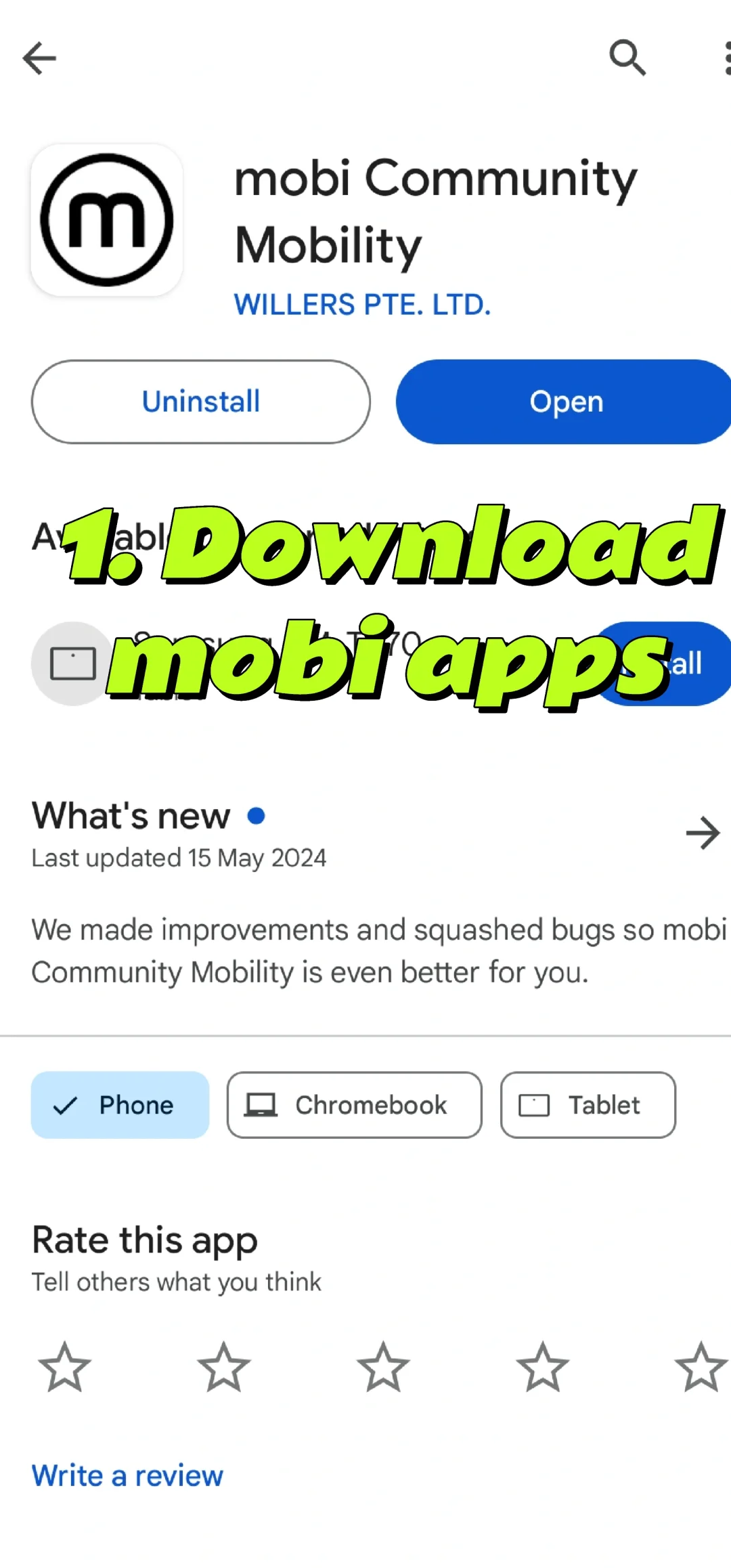 Simple guide to use Mobi apps