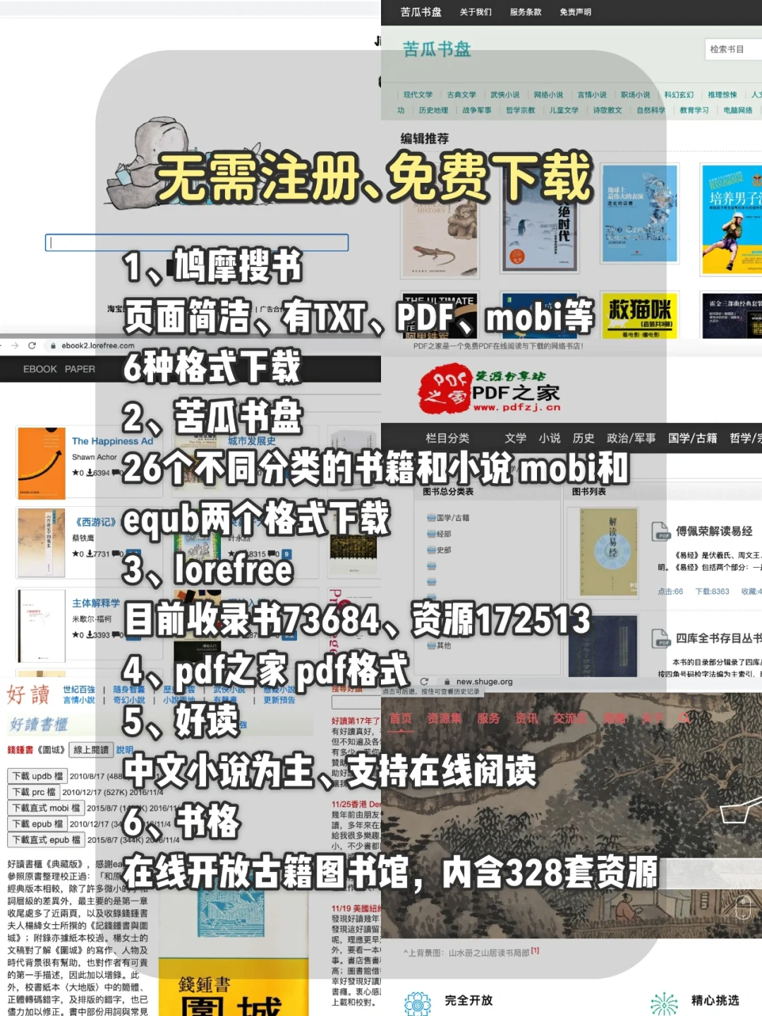 超实用zui全免费电子书网站，实现图书自由