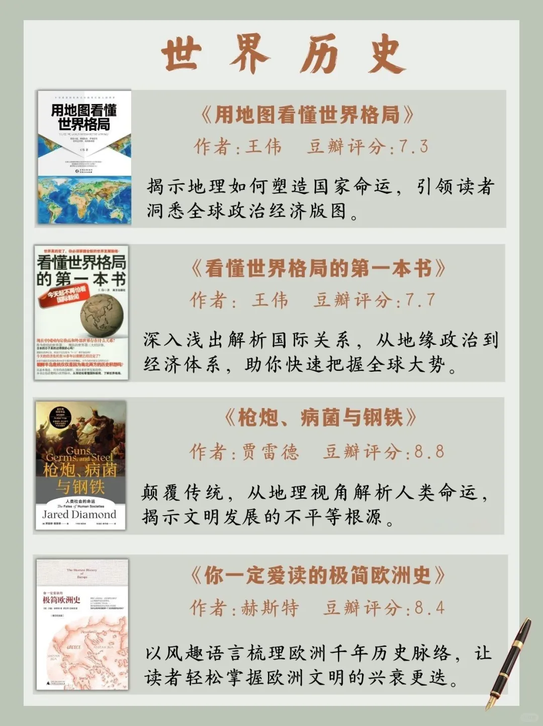📚历史书单｜40本国内外高分历史书‼️
