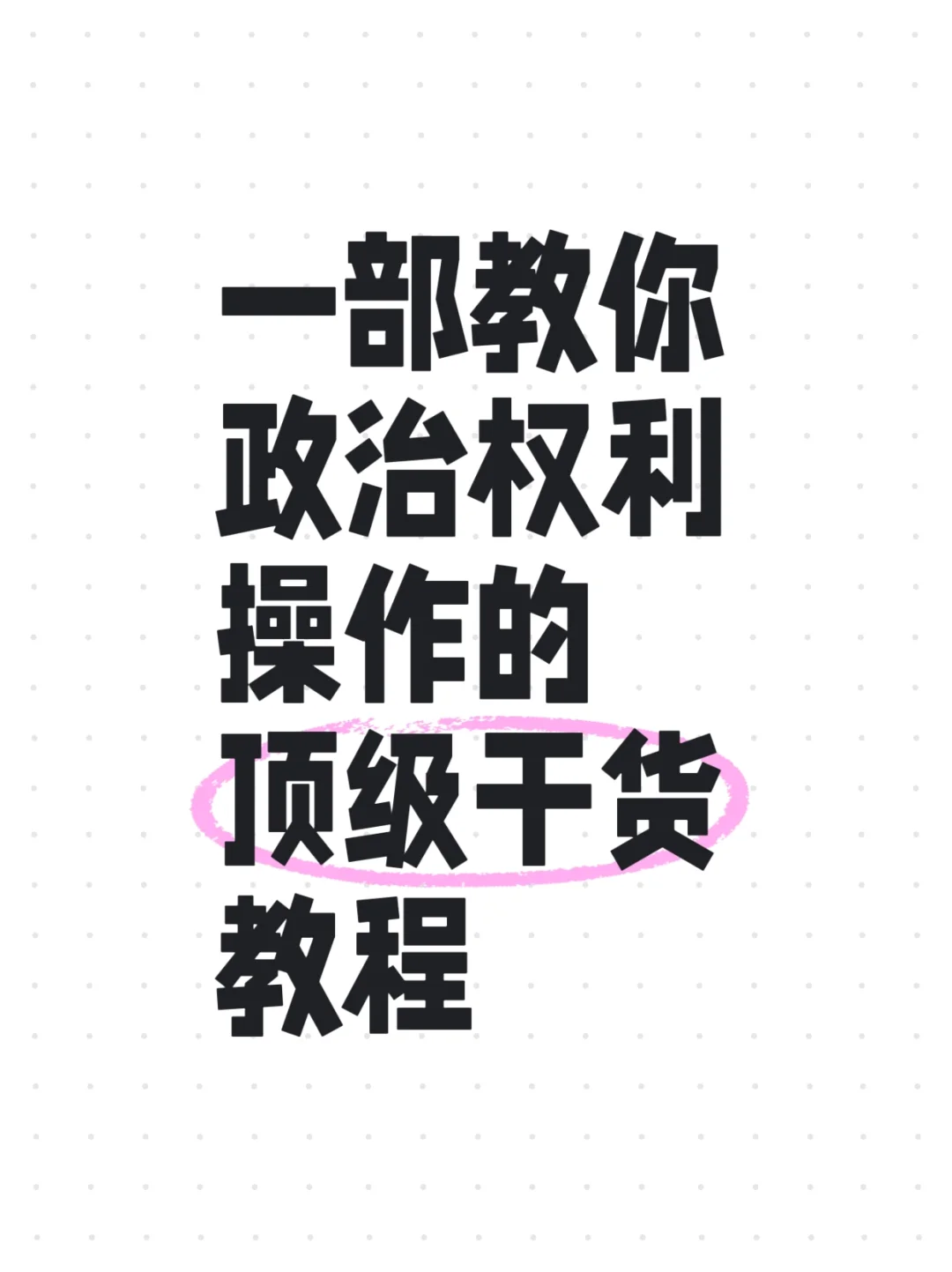 绝版好书极度稀缺政治权利操作教程