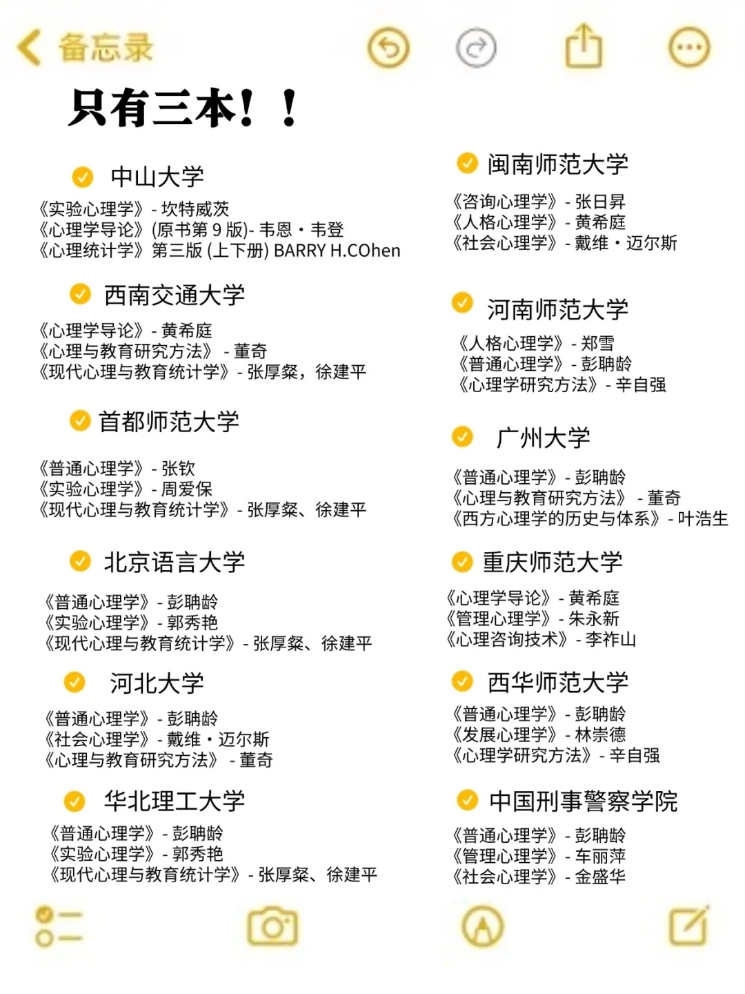 26心理学考研er进！347书单不超过4本的院校