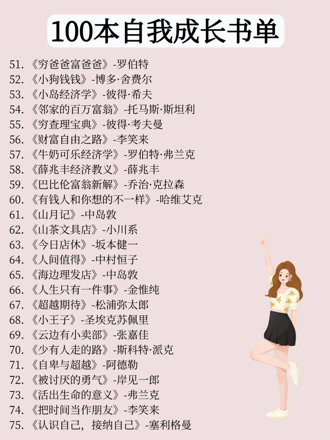 100本自我成长书单，快来看看有没有你的菜