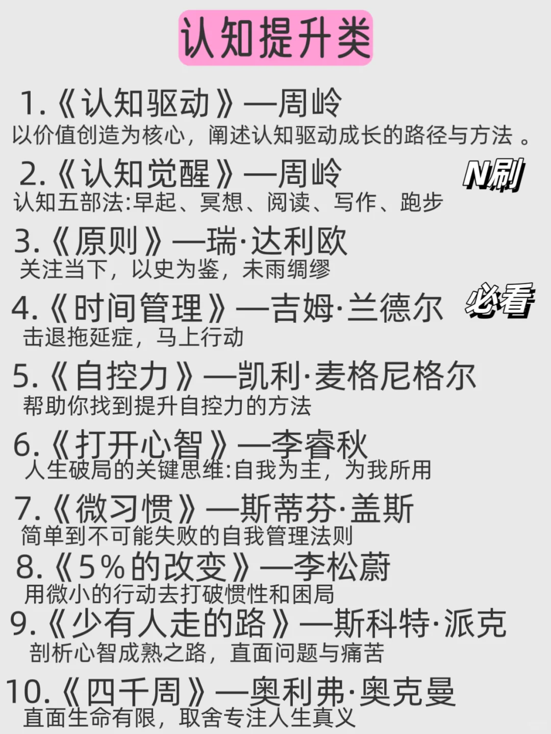 读完这72本书，脑子真的会变快‼️