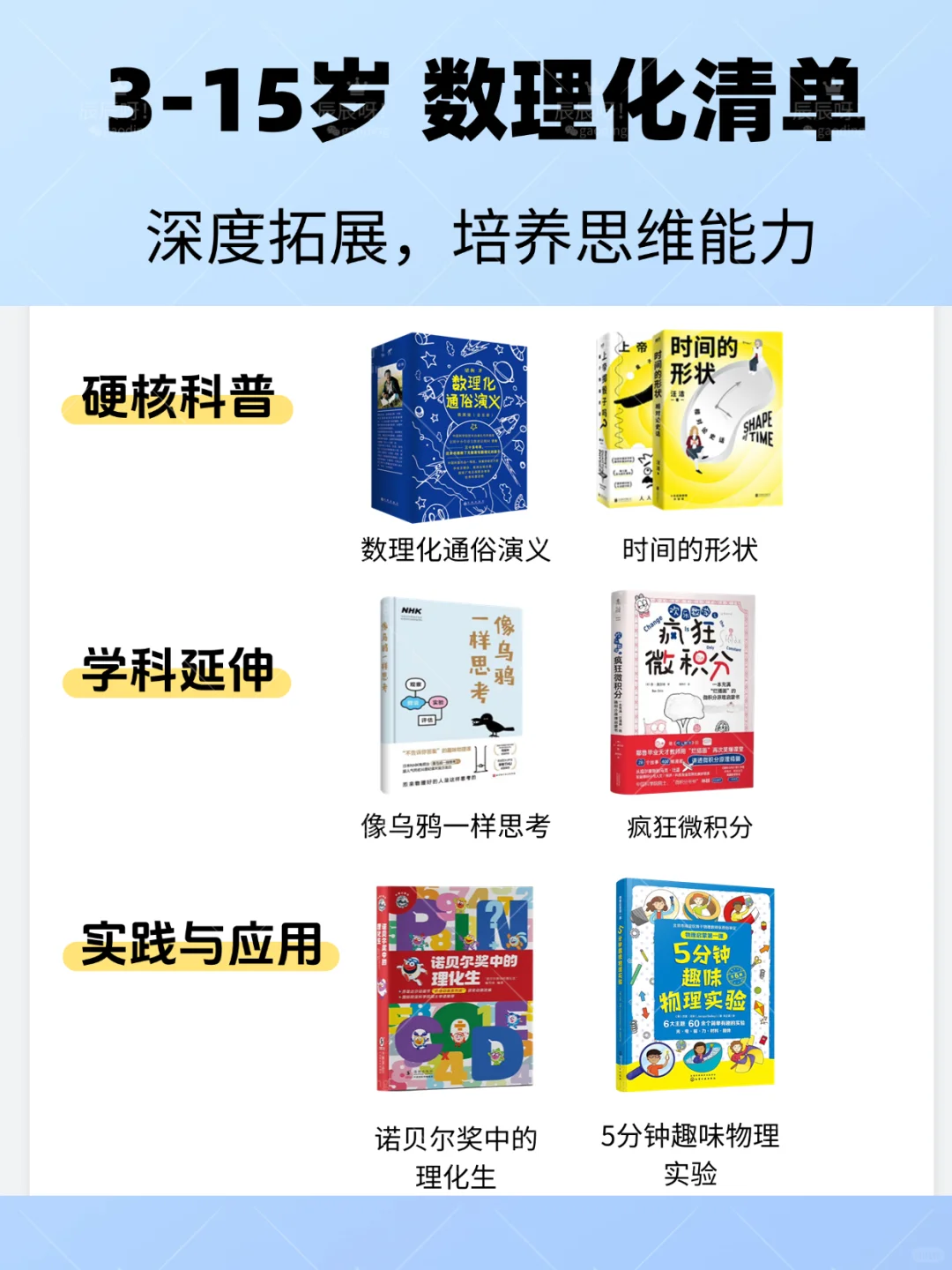 618买书攻略｜3-15岁小学生 数理化书单