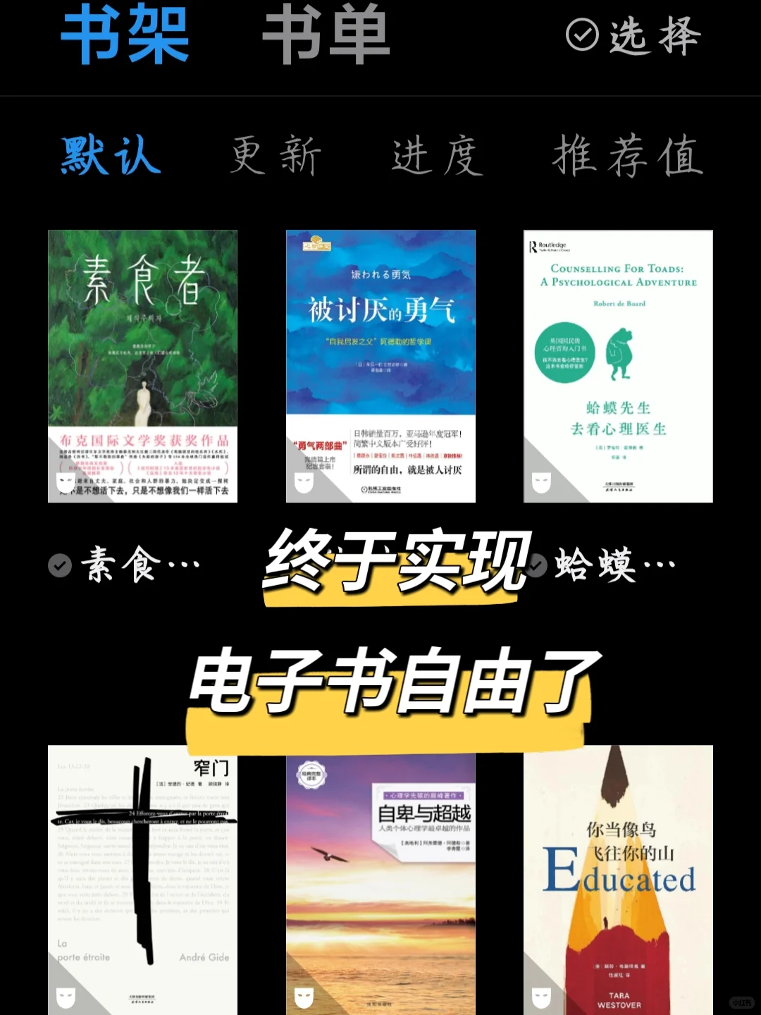 恭喜我实现了电子书自由😀😀😀