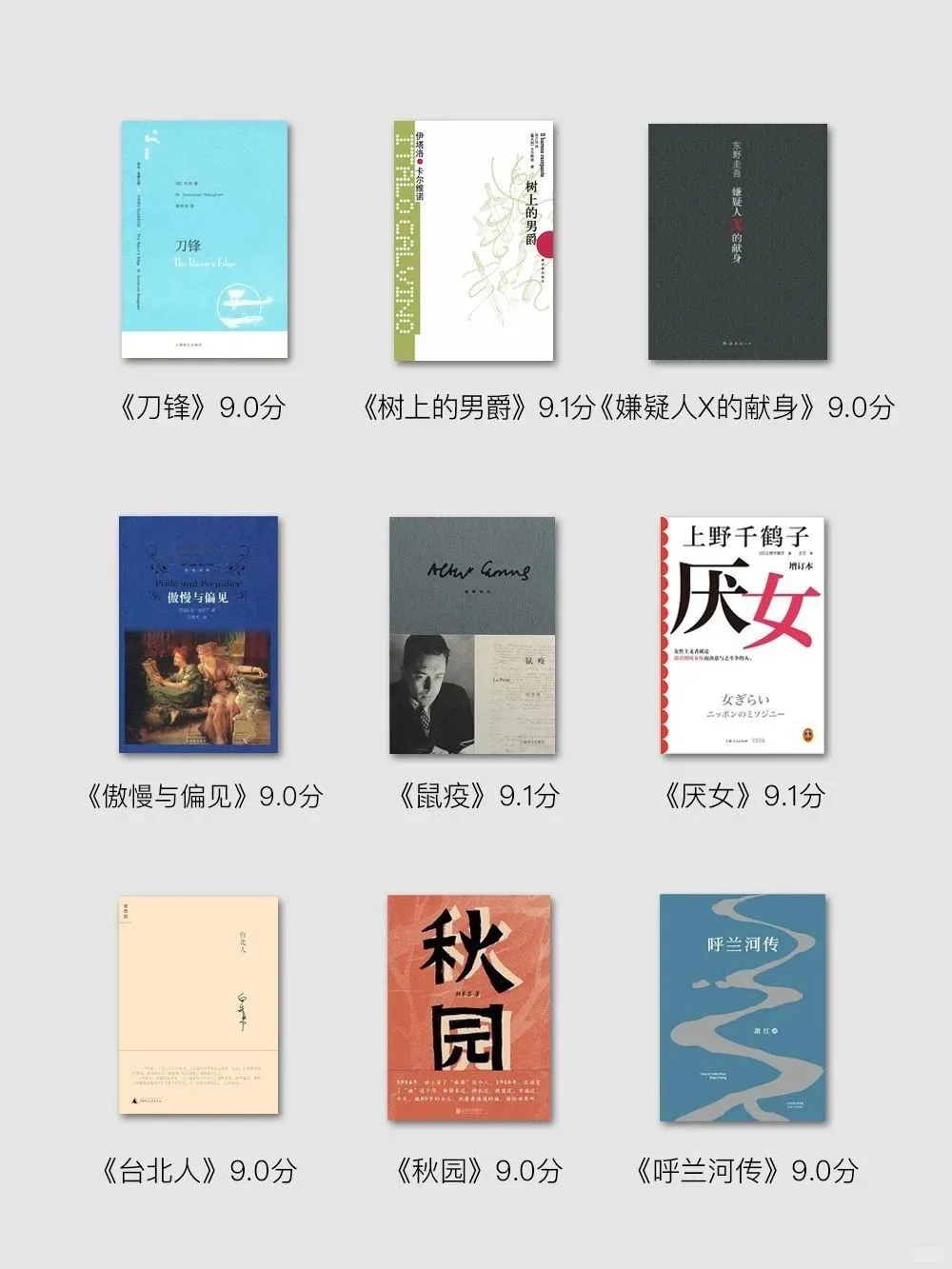 拯救书荒‼豆瓣评分9.0以上经典书单