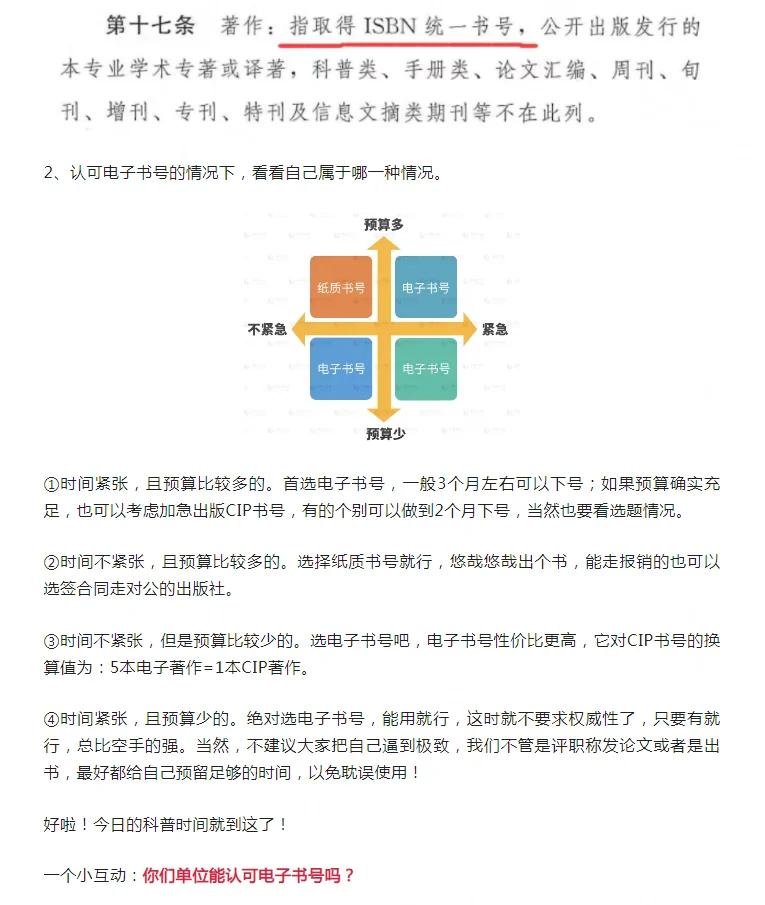 25年电子书号申请人数明显增多，评职称可用