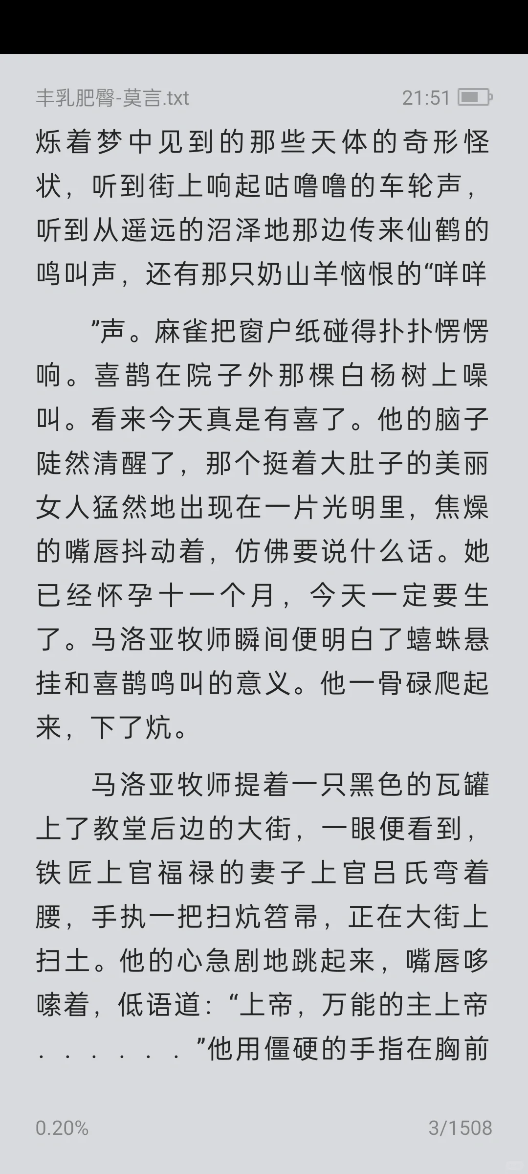 《丰乳肥臀》莫言，电子版无偿分享