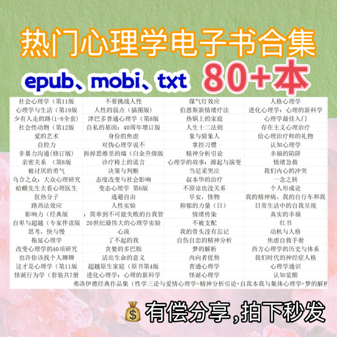 热门心理学电子书合集 多格式 拍下秒发