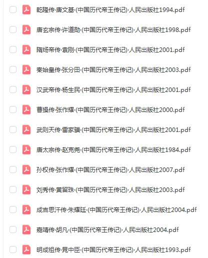 中国历代帝王传 24本PDF电子版