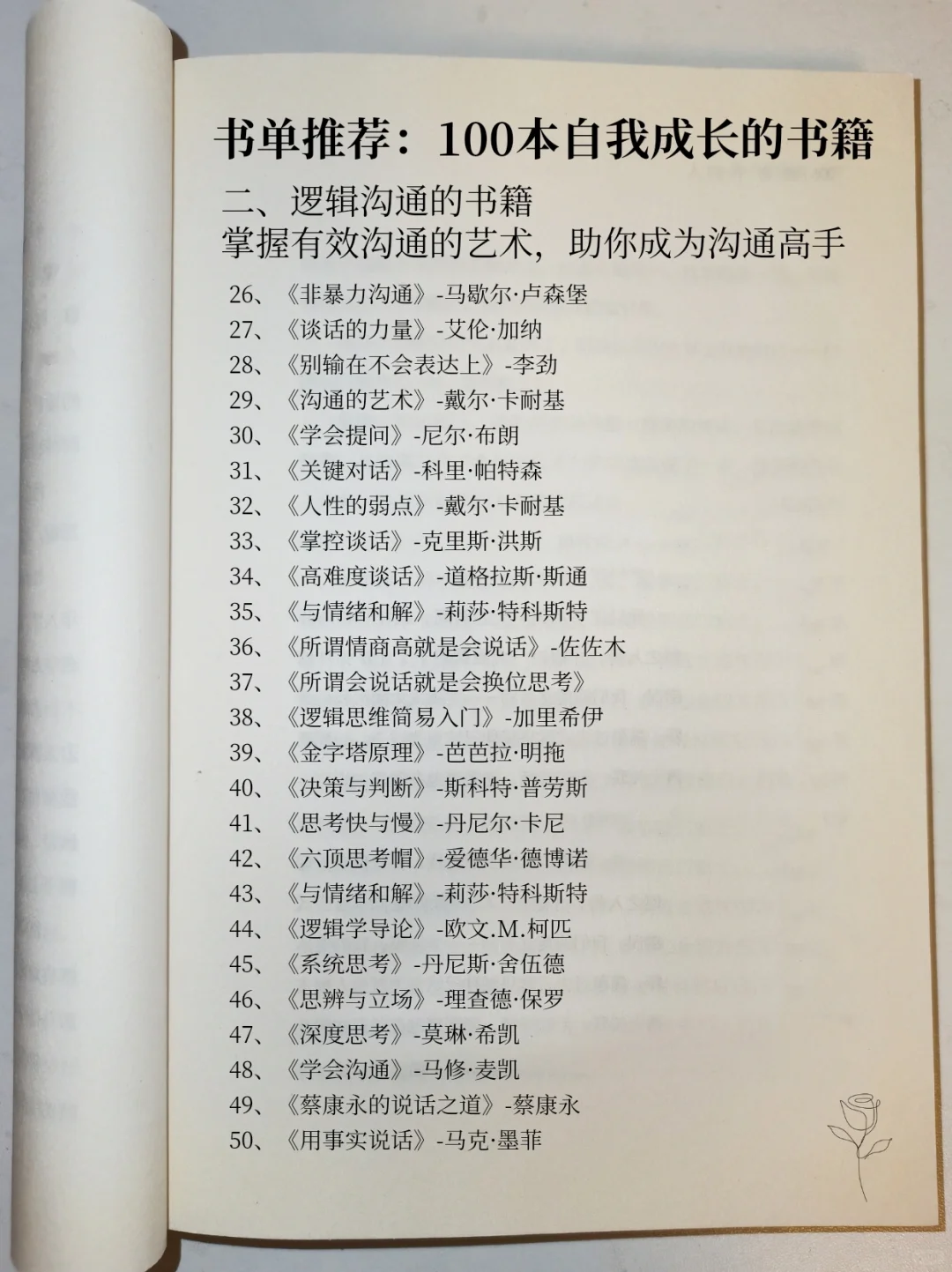 书单推荐📖自我成长的100本书籍