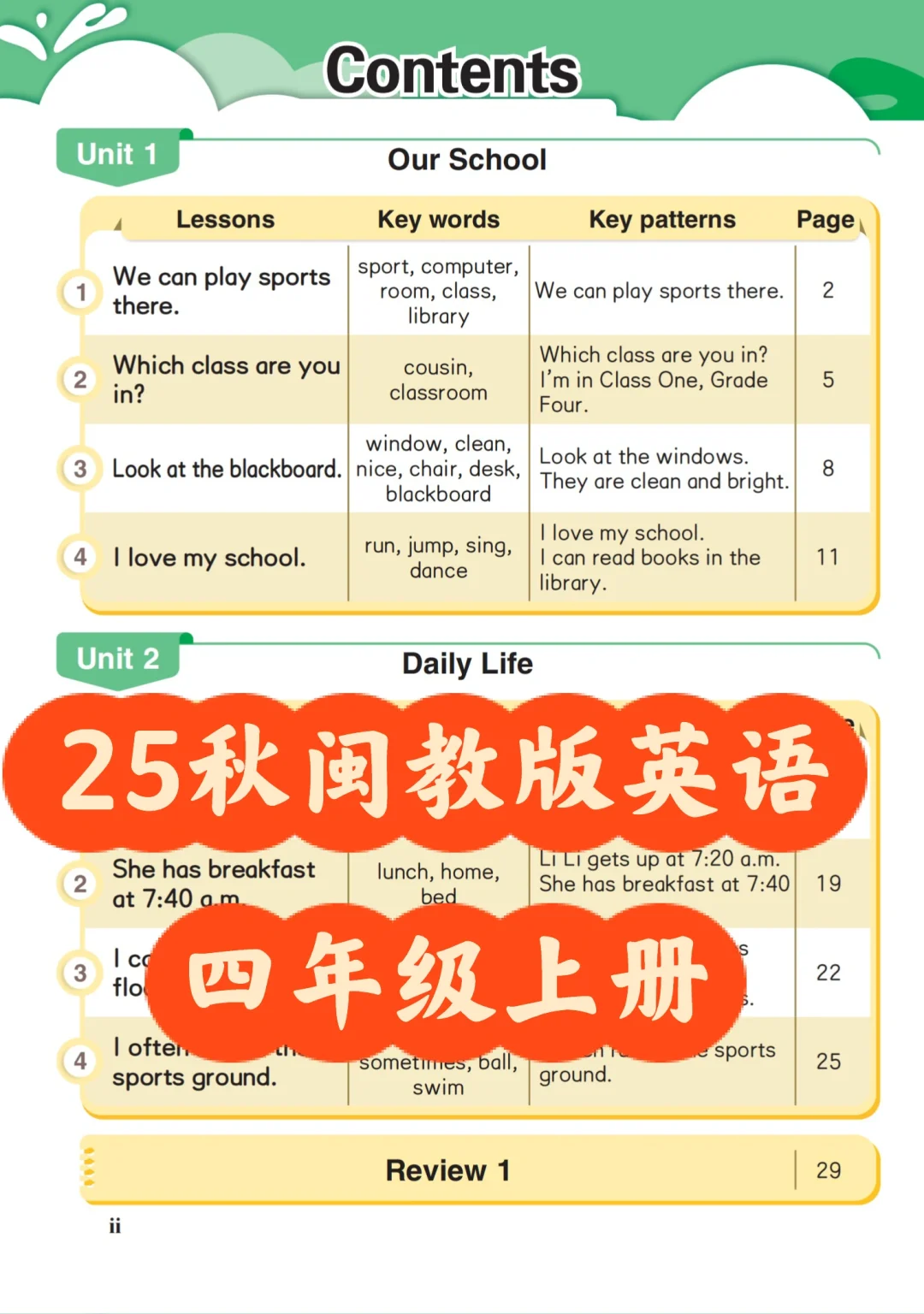 哇塞❗️25秋闽教版英语四年级上册电子书❗️