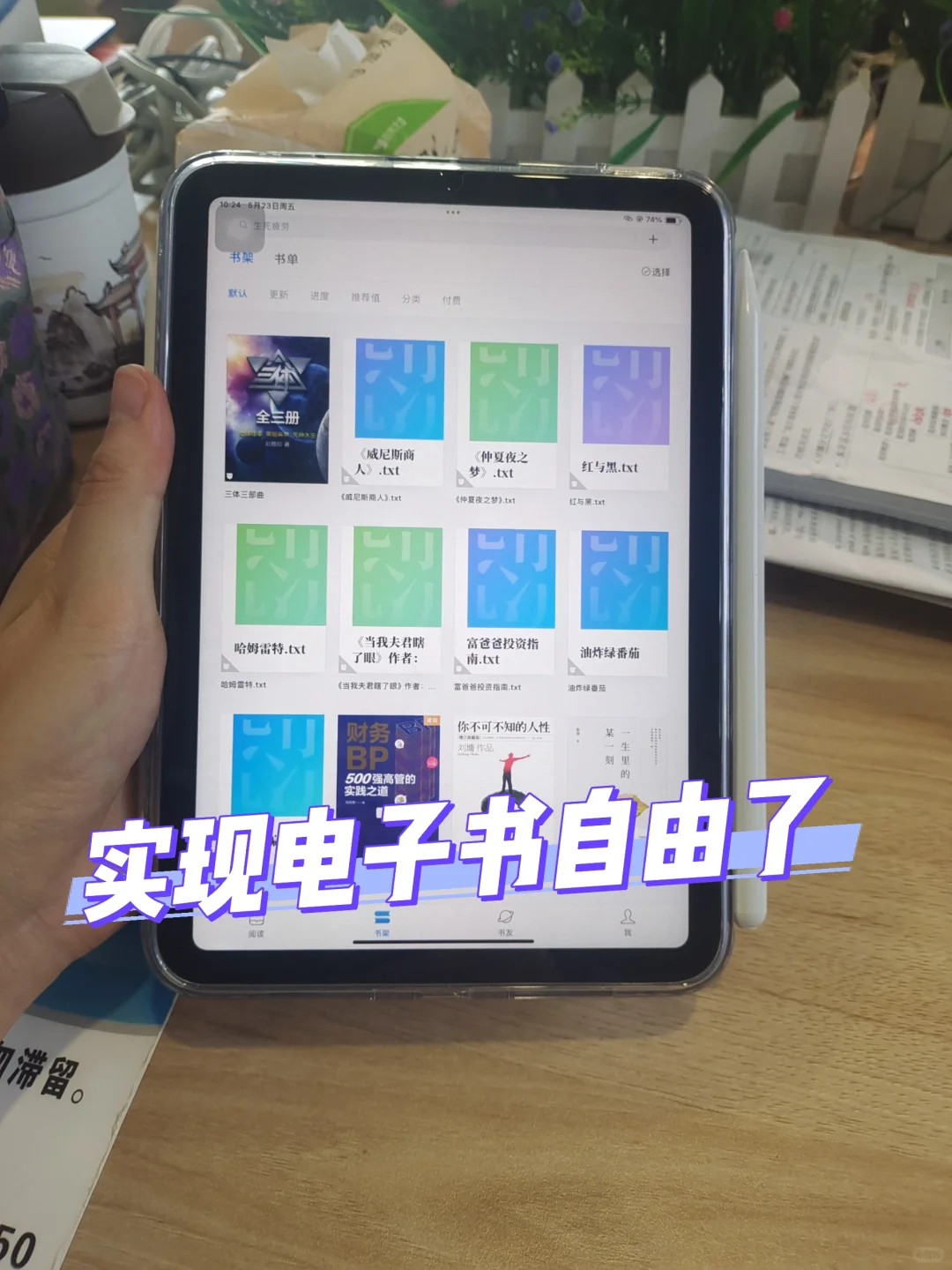 我的ipad实现电子书自由咯！再也不愁看书了