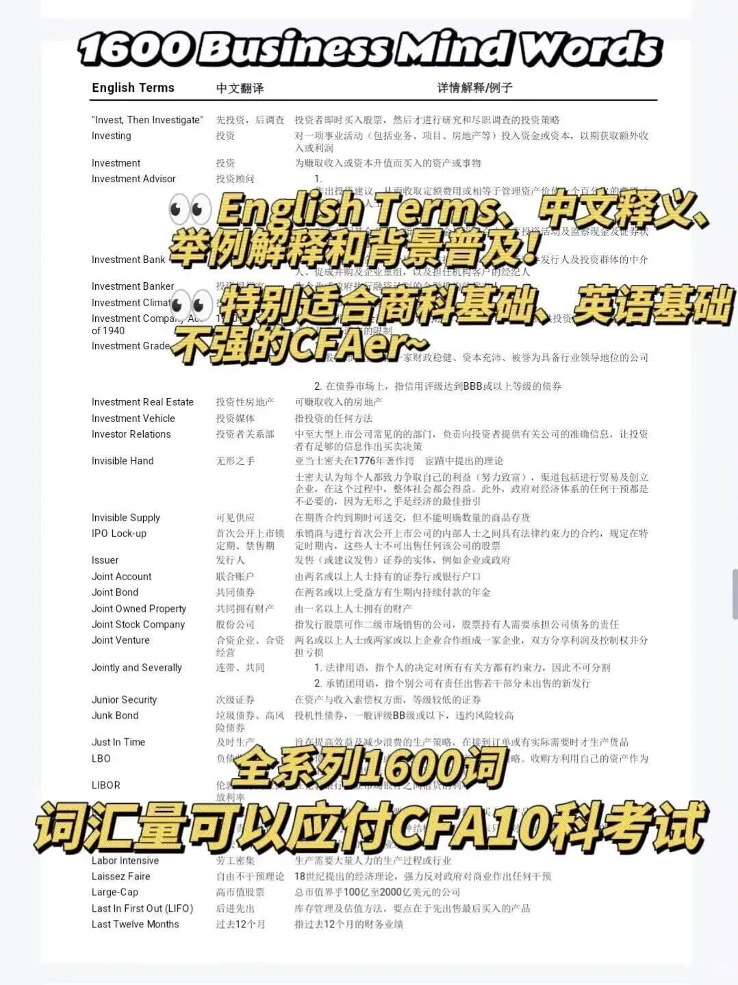 Get到一本很牛的单词书📕！CFA人手一份！