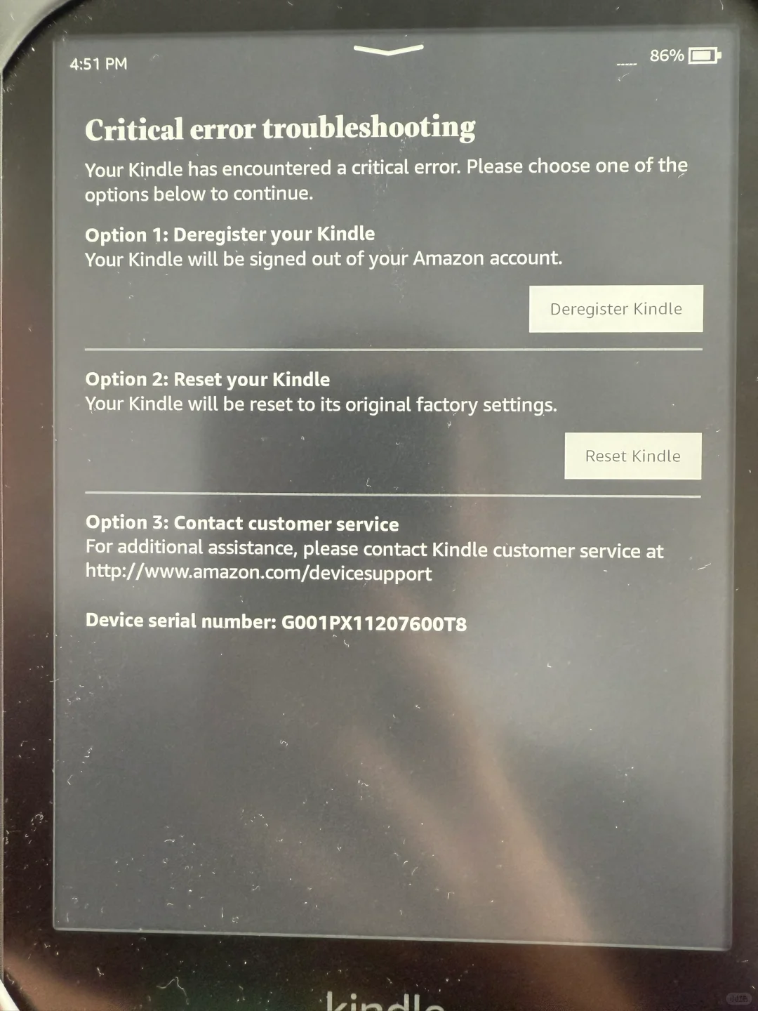 Kindle罢工了