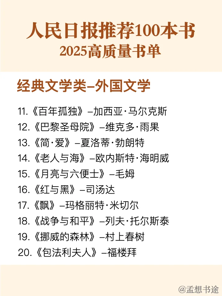 📚人民日报推 荐 | 100本好书，你读过几本❓