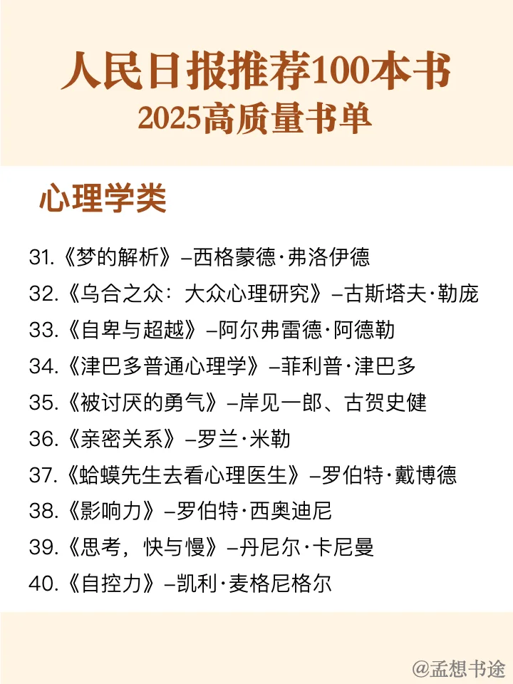 📚人民日报推 荐 | 100本好书，你读过几本❓