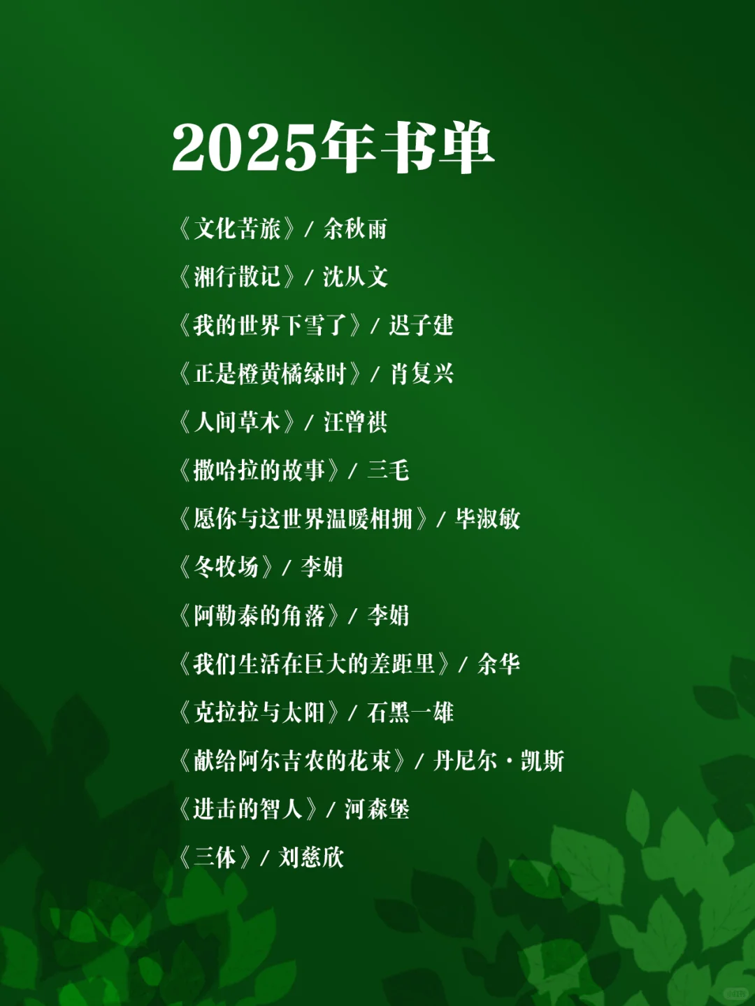 2025年书单📝