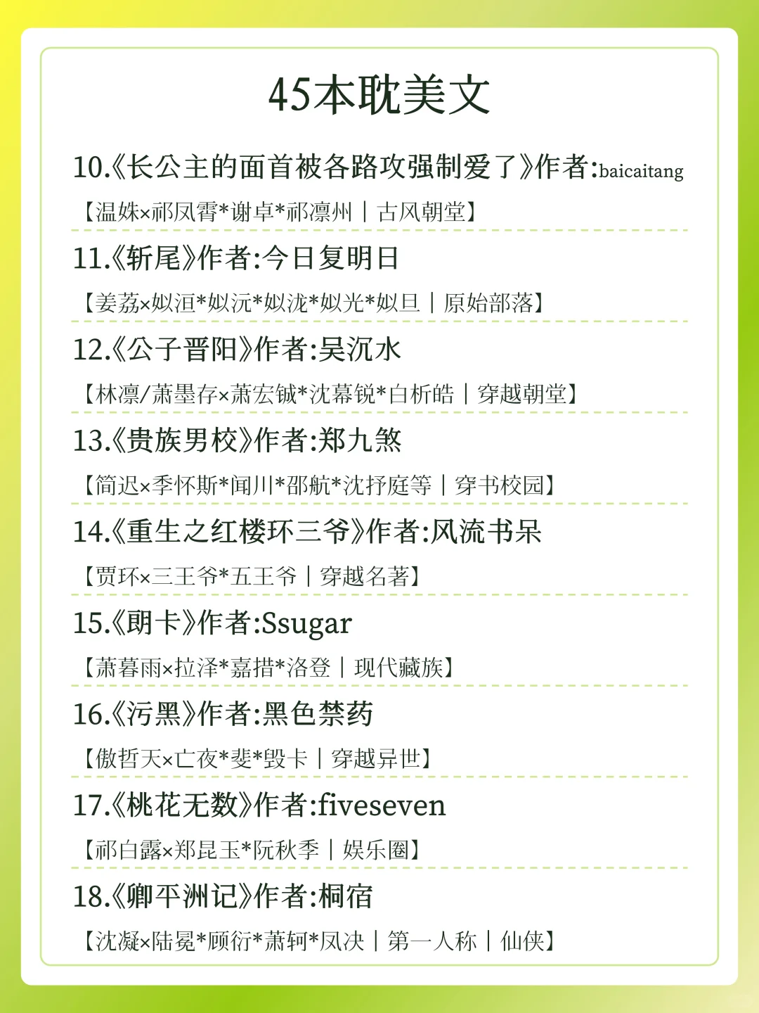 45本👀耽美文书单分享👀不要错过啦~