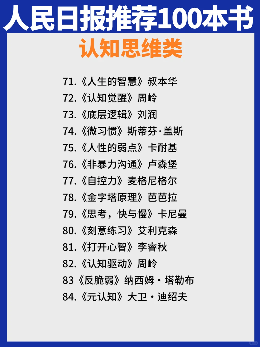 人民日报推荐 | 100本高质量书单，告别书荒