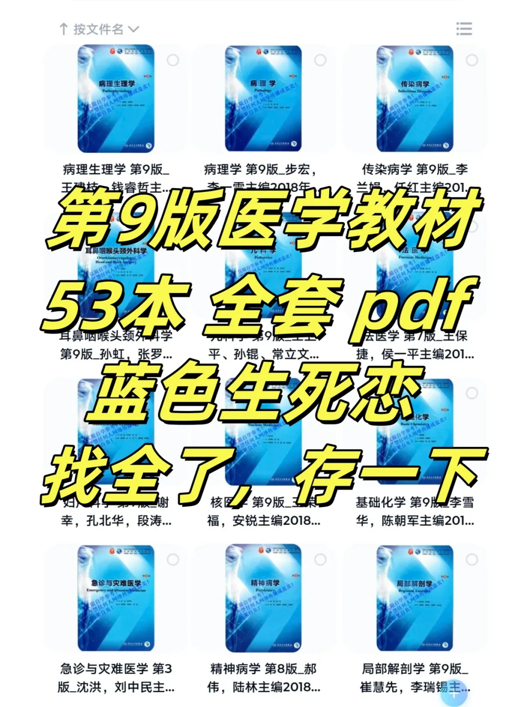 人卫第9版教材pdf蓝皮书蓝色生死恋53本