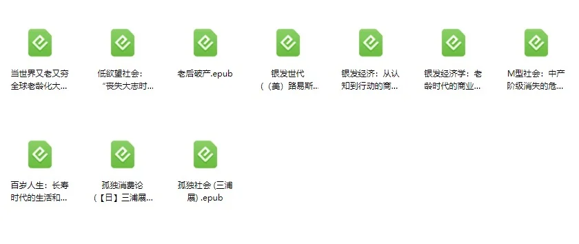 养老经济10本电子书PDF+epub