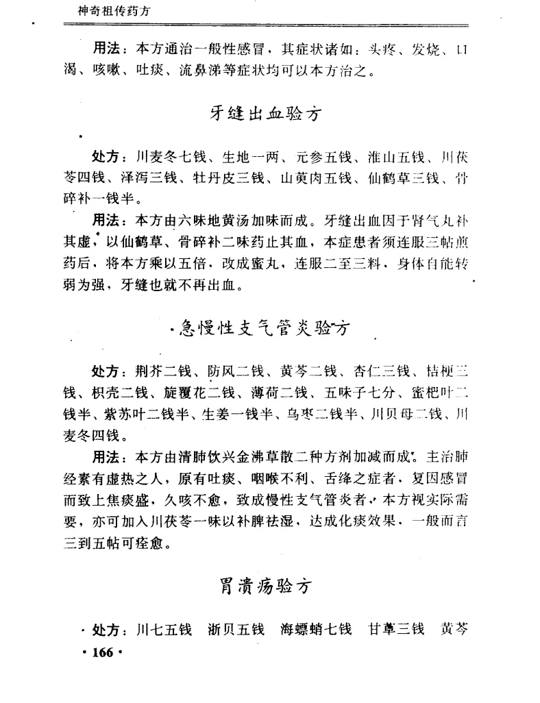 神奇祖传药方