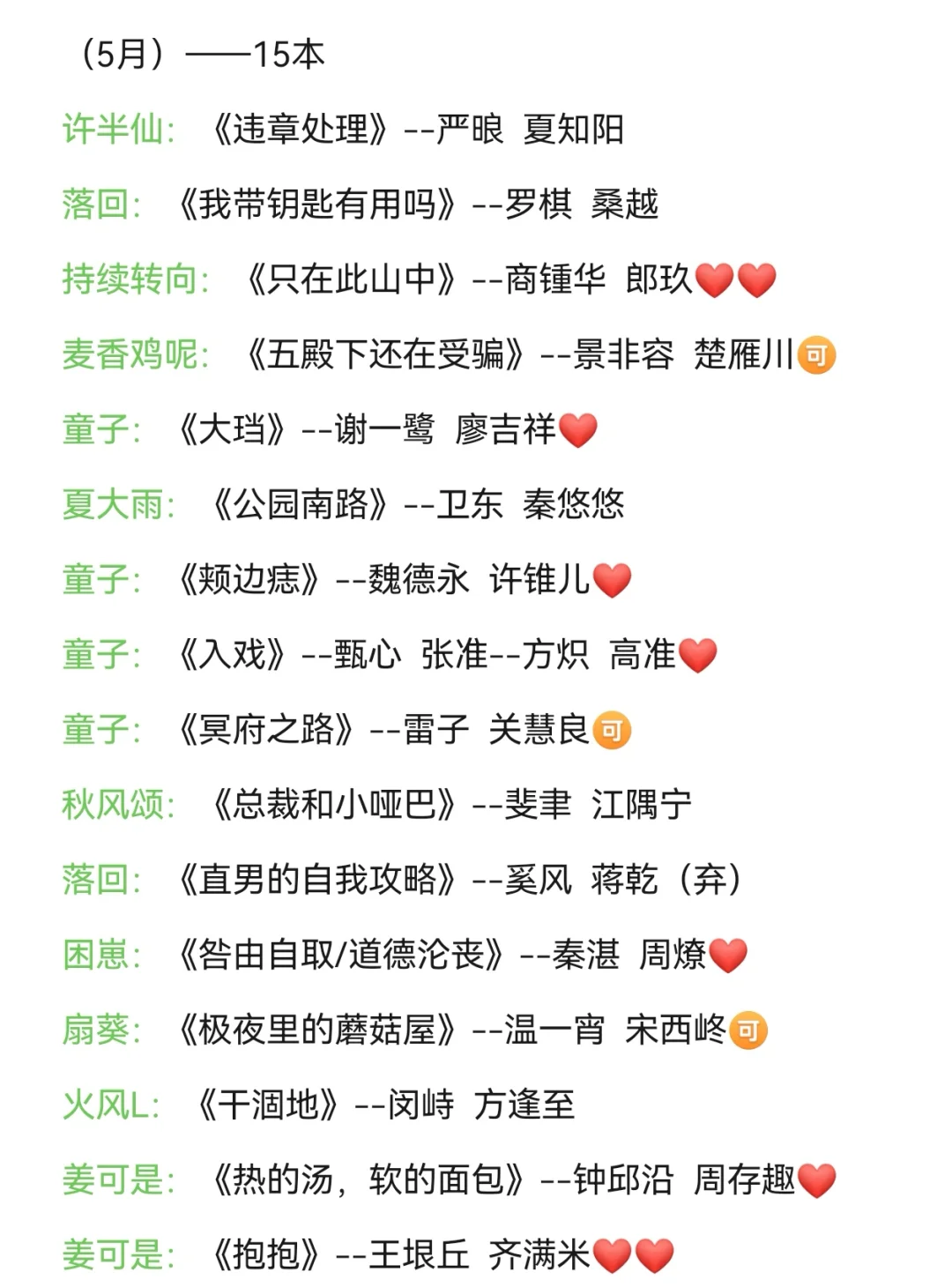 12月—5月书单