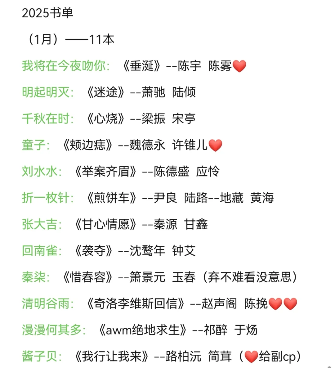 12月—5月书单