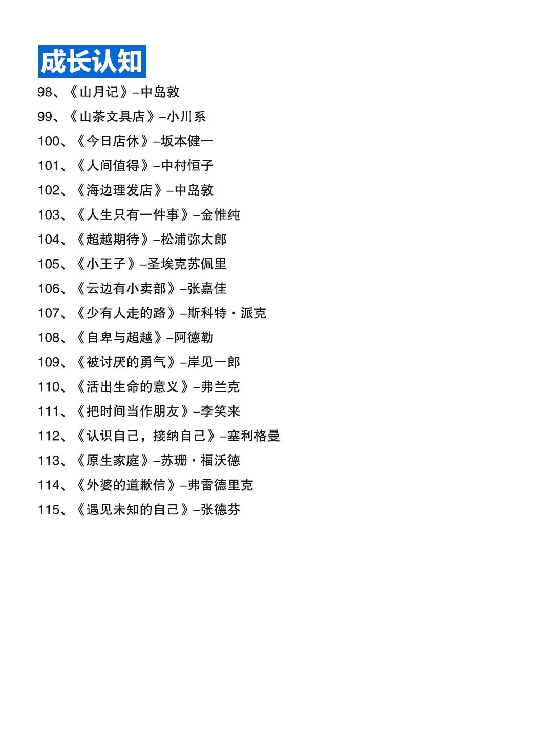 115本必看书籍推荐！！！