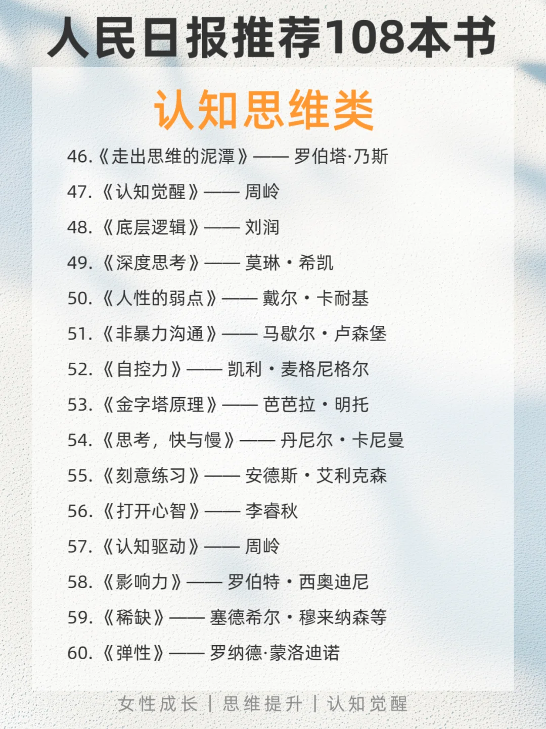 人民日报推荐108本好书📚你读过哪几本？
