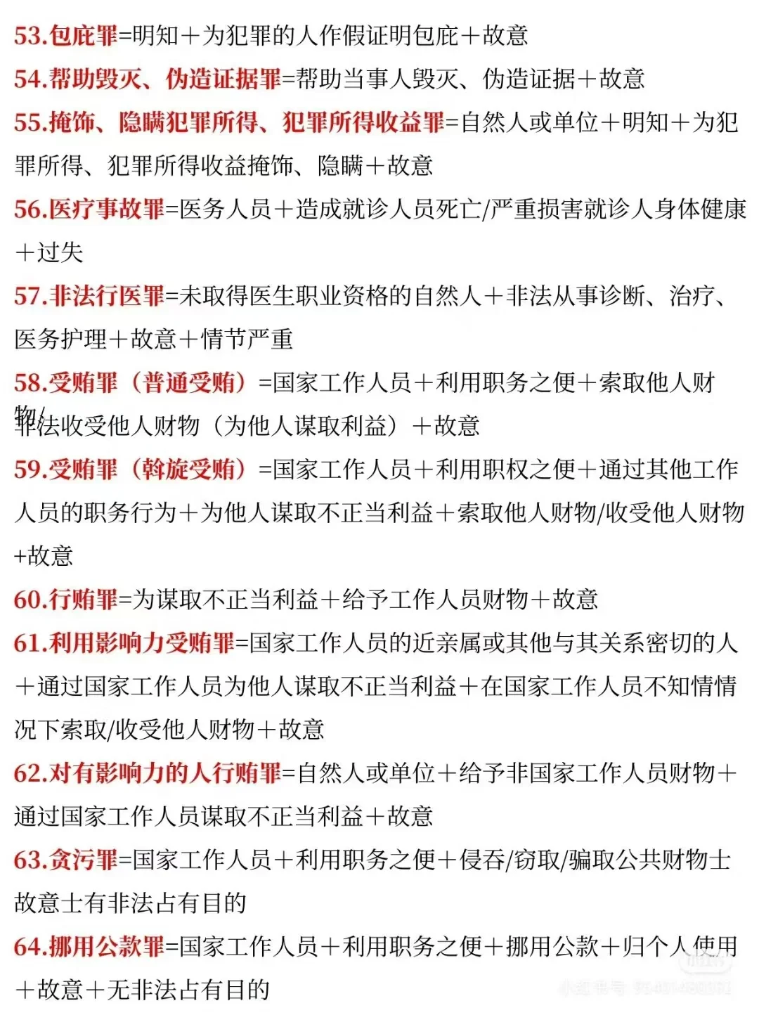 刑法64个罪名公式，逻辑就是这么清晰！0