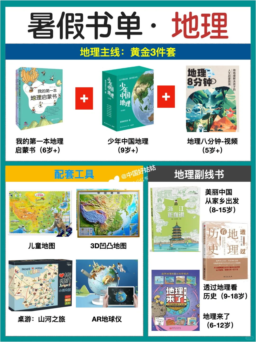 3-15岁学生，暑假必读高分书单｜文史地物化生