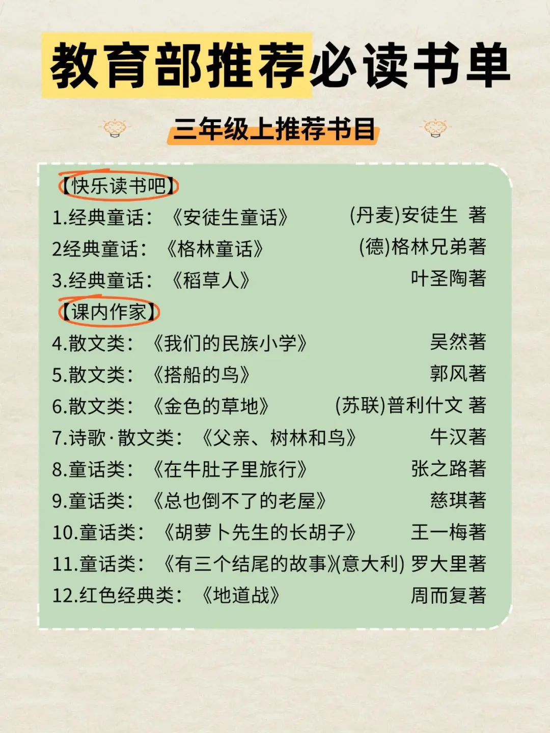 教育部推荐必读书单 1-3年级经典童书合集